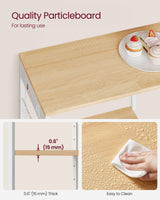 VASAGLE Baker's Rack, Coffee Bar Stand with Charging Station, Storage Shelves, Pull-Out Wire Basket, Table for Microwave, Kitchen, Oak Beige UKKS036Y09, 15.7 x 35.4 x 35.6 Inches VASAGLE