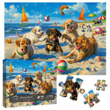 Funny Dog Puzzles for Adults 1000 Pieces and up, PICKFORU Beach Puzzle Collection Cute Dog, Puppy Animal Puzzle as Home Decor PICKFORU