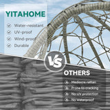 YITAHOME Outdoor Rocking Egg Chair with Cushioned Comfort, Wicker Patio Rocker 250lb Capacity, Anti-Slip, All-Weather Resilient Rattan Design for Indoor & Outdoor Relaxation Spaces, Light Grey YITAHOME