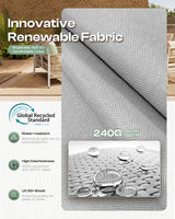 Oasbira Aluminum Outdoor Patio Furniture Set, HDPE Rope 5 Piece Modern Sectional Conversation Sets with Dual-Layer Coffee Table, All Weather Patio Couch Sofa with Thick Cushions, Gray Frame, Gray Oasbira