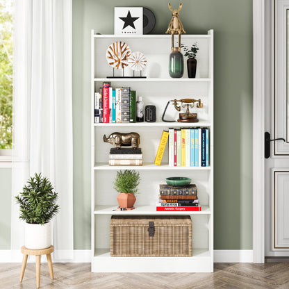 Tribesigns 72-inch Tall Bookcase, Modern 6-Tier White Library Bookshelf with Storage Shelves, Large Open Bookcases Wood Display Shelving Unit for Bedroom Living Room Office