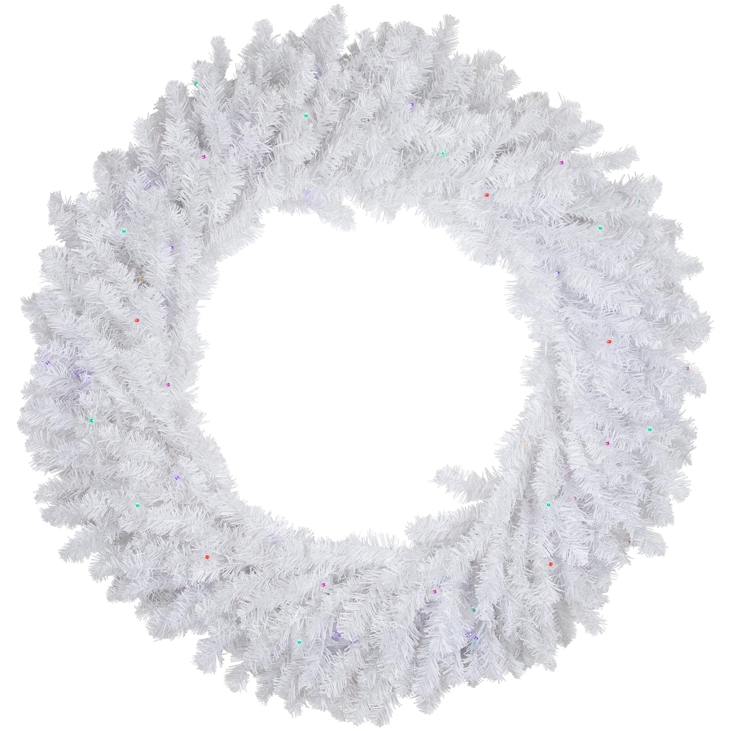 Northlight Pre-Lit Pine LED Artificial Christmas Wreath - Multicolor Lights, 36", White