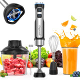 Immersion Blender 5 in 1 Hand Blender, Electric Blender Max 1000W Heavy Duty Motor, 21 Speed & Turbo Mode Handheld Blender, Milk Frother, Egg Whisk, 800ml Beaker, 600ml Chopper Stainless Steel Blades Gogocook