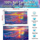 Diamond Painting Kits for Adults,Large Sunset Ocean Beach Diamond Art Painting for Beginners, Diamond Round 5D Full Drill Paint with Diamonds Pictures Gem Art Painting Kits DIY Crafts Kits 28X16in OFRKE