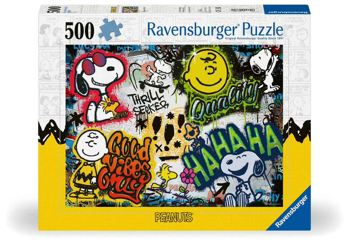 Ravensburger Peanuts Graffiti 500 Piece Jigsaw Puzzle - 12000389 - Handcrafted Tooling, Made in Germany, Every Piece Fits Together Perfectly Ravensburger