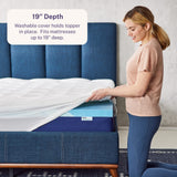 Sleep Innovations Cooling Comfort Gel Memory Foam Dual Layer Mattress Topper, 4 Inch, King Size, Pillow Top Cover Sleep Innovations