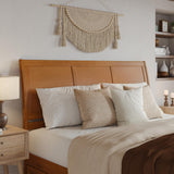 AFI, Andorra King Platform Bed with Panel Footboard & Twin XL Trundle, Light Toffee AFI