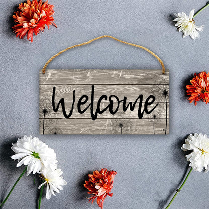 Interchangeable Welcome Sign for Front Door Decor - Rustic Wood Hanging Sign Farmhouse Porch Home Hanging Plaque Decor,Hanging Welcome Sign for Holiday