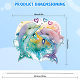 Bowetile Dolphin Diamond Art Hanging Kits for Adults Kids, 5D Special Shape Diamond Painting Animals Kits, Animal Gem Art Suncatchers Painting Pendant Ornament for Home Garden Wall Decor Bowetile