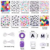QUEFE 96 Colors 3000pcs Pony Beads Bracelet Making Kit Friendship Bracelet Kit Rainbow Kandi Beads with Letter and Heart Beads Elastic Threads for Jewelry Necklace Making QUEFE