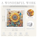 Sanjee 5D Special Shape Diamond Art Kits for Beginners, Sunflower Diamond Painting Kits for Adults, Crystal Rhinestones Diamond Painting for Home Wall Decoration Gift, 12×12inch Sanjee