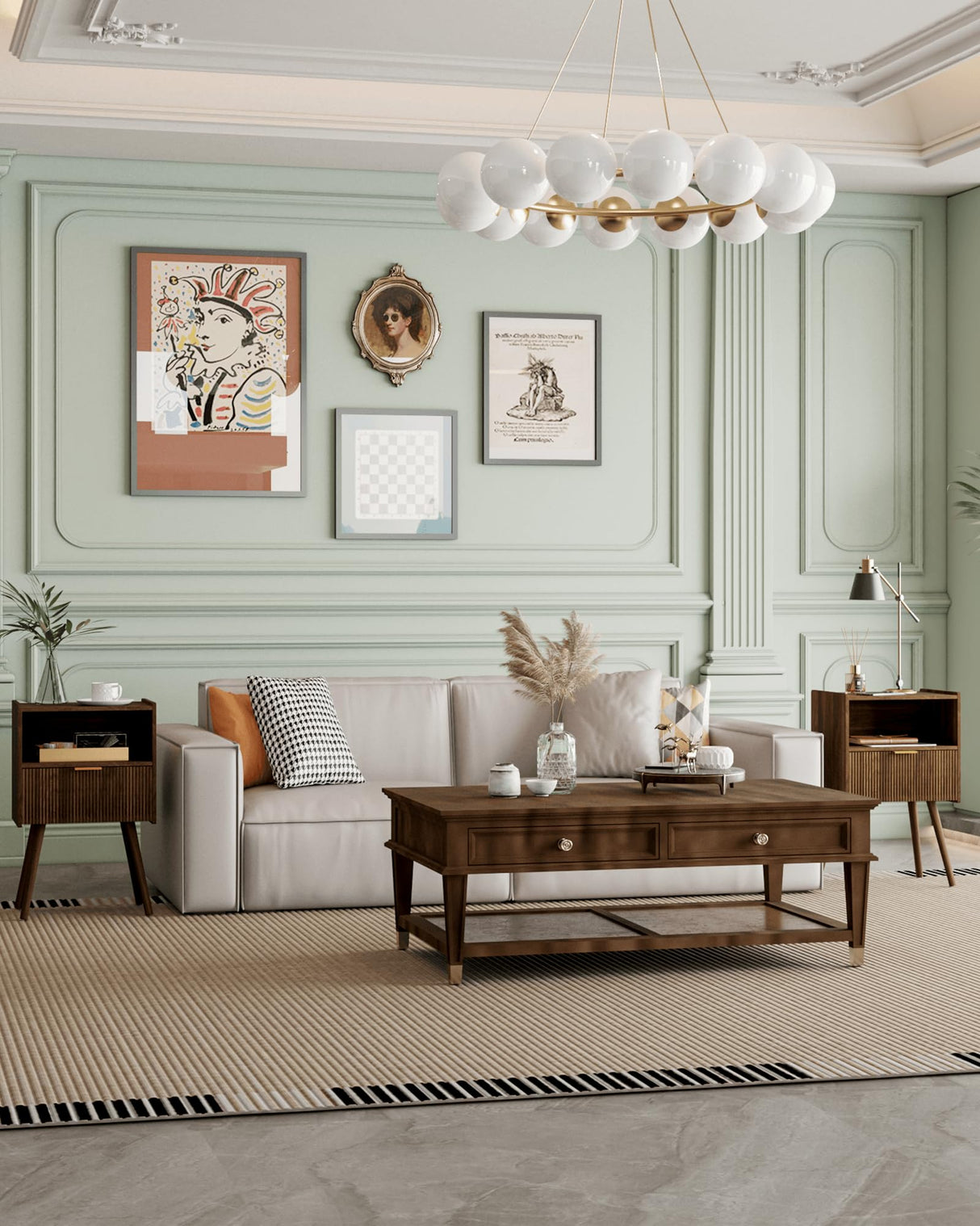 Veegle Nightstand,Modern Bedside Table with Storage Drawer and Open Wood Shelf, for Living Room, Bedroom and Small Spaces, Accent Night Stand with Solid Wood Legs, Easy Assembly,Walnut Brown Veegle