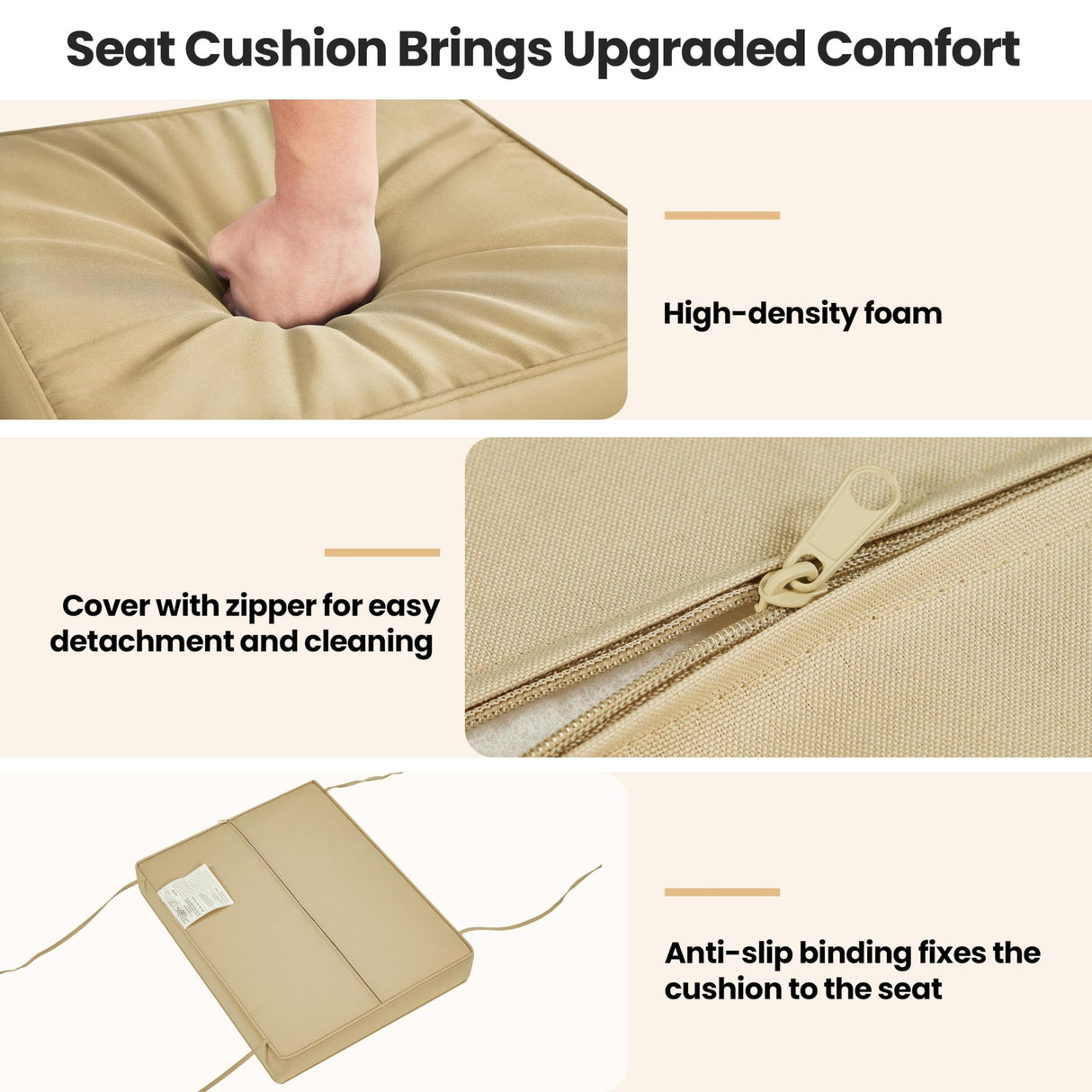 Yaheetech Wicker Ottomans, Set of 2 Footrest with Removable Cushion, 2pcs PE Rattan Side Table Additional Seating Multipurpose Outdoor Furniture for Patio, Backyard, Brown/Khaki Yaheetech