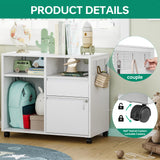 Letaya Mobile File Cabinet, Metal Lateral Rolling Printer Stand Filing Cabinets with Shelves for Home Office-Storage A4/F4/Letter/Legal (White) Letaya