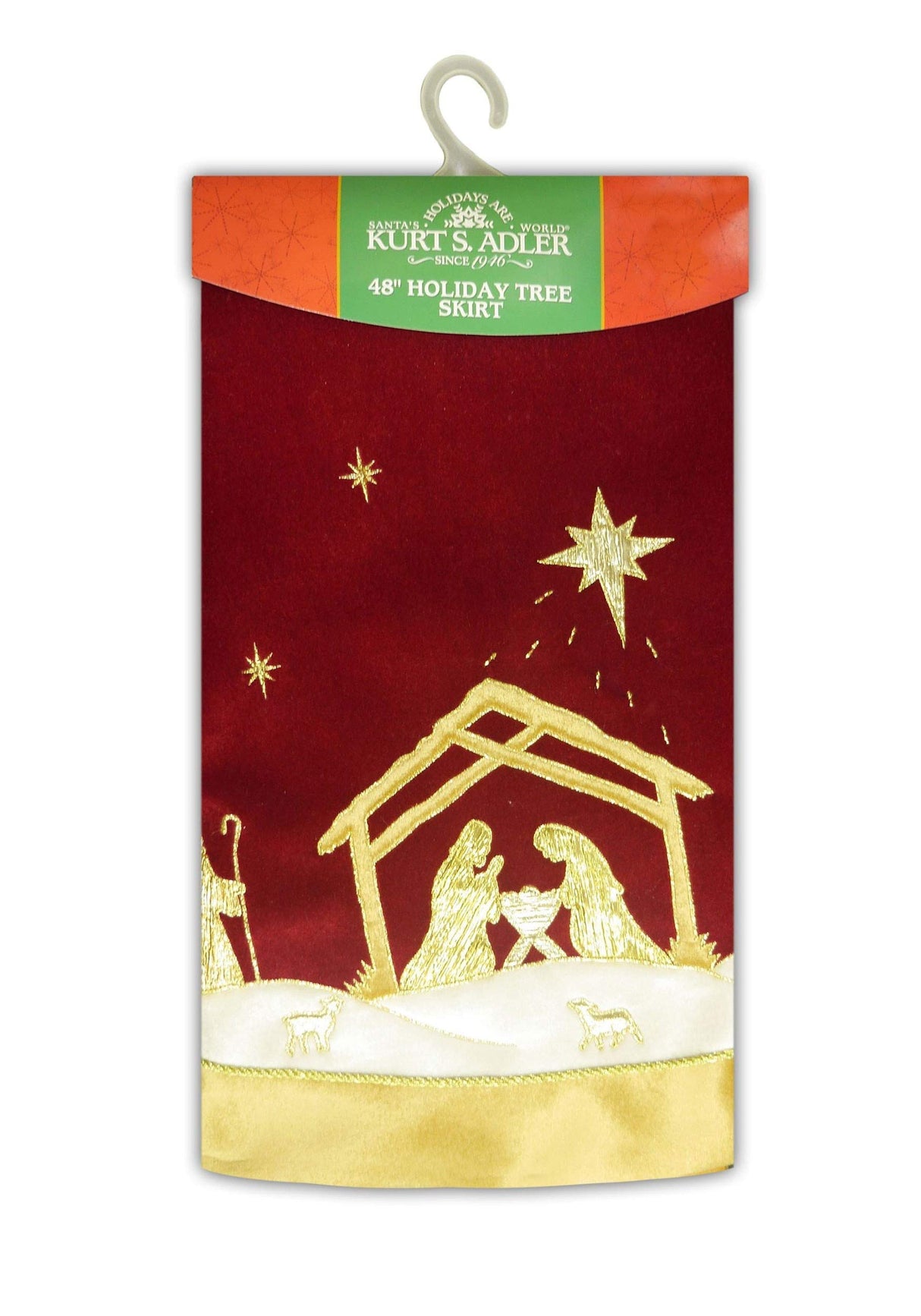 Kurt S. Adler TS0233 Tree Skirt, Red, Gold, 20.50l x 12.50w x 10.00h Kurt S. Adler