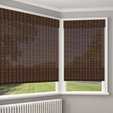 LANTIME Wood Window Roman Shades, Lined Blackout Bamboo Roman Shades Blinds, Easy Installation for Home and Garden, Light Brown LANTIME
