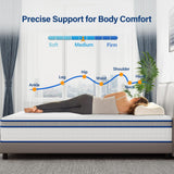 Twin Mattress, 12 Inch Twin Size Hybrid Mattress in a Box with Memory Foam and Individual Pocket Springs, Extra Lumbar & Shoulder Support, Pain Relief Fiberglass-Free LAZYCAT