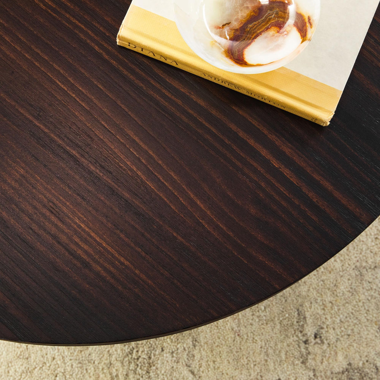 Walker Edison Colt Modern Farmhouse Solid Wood Round Coffee Table, 36 Inch, Espresso Walker Edison