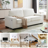 FiveWillowise 79" Loveseat Sofa for Living Room, Modern Comfy Couch with Charging Ports and Solid Wood Legs, Small Couch Sofa for Small Space,Apartment,Bedroom,Livingroom,White FiveWillowise