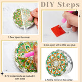 Marsui 4 Pcs Diamond Painting Compact Mirror DIY Painting Pocket Portable Folding Purse Mirror for Women Diamond Art Mom Gifts for Mother's Day Nurse Week Party Favors(Mandala) Marsui