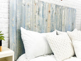 Barn Walls Blue Powderwash Headboard, Farmhouse Design, Wood Headboard, Wash Finish, Floating Panels, Wall Mount, Adjustable Height, Queen Size Barn Walls