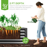 Best Choice Products 8x4x2ft Outdoor Metal Raised Garden Bed, Deep Root Planter Box for Vegetables, Flowers, Herbs, and Succulents w/ 478 Gallon Capacity - Gray Best Choice Products