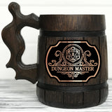 Fathers Day Gift for DM. Dungeon Master Beer Mug. Dungeon and Dragons Mug. Dungeon Master Stein. D&D Gift. Wooden Beer Stein. Best Gift. Wooden Beer Mug. Gamer Gift Beer Tankard K145 WoodArtSupply