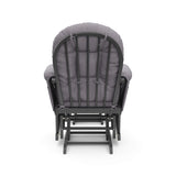 Storkcraft Premium Hoop Glider and Ottoman (Gray with Gray Swirl) – Padded Cushions with Storage Pocket, Smooth Rocking Motion, Easy to Assemble, Solid Hardwood Base Storkcraft