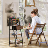 Homsorout 3 Tier Rolling Cart - Metal Utility Cart with Storage Drawer and Wheels, Versatile Art & Craft Organizer for Home, Office, or Studio - Ideal for Storing Brushes, Paints, and Supplies Homsorout