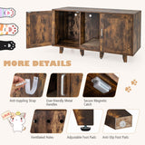 Tangkula Double Cat Litter Box Enclosure for 2 Cats, Large Stackable Hidden Privacy Cat Washroom Cabinet with Scratching Board, Indoor Cat House TV Stand, Litter Box Furniture (Rustic Brown) Tangkula