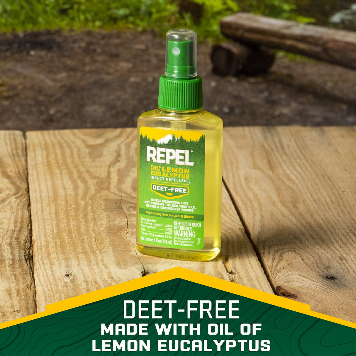 Repel Plant-Based Lemon Eucalyptus Insect Repellent, Mosquito Repellent, Pump Spray, 4 Ounce, (Pack of 2) Repel