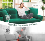 69" Small Sofa, Soft Small Couch with 2 Pillows, Comfy Love Seat Couches, Tool-Free Setup Loveseat Sofa, 700lb Load Sofas for Living Room, Cozy Couches for Living Room, Mini Couch for Bedroom, Green Kidirect