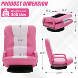 ACIPENSER Swivel Gaming Chair Multipurpose Floor Gaming Chair for Playing Video Games, TV, Reading w/Armrest Lumbar Support & 6 Adjustable Postion Backrest for Adults & Kids,Pink ACIPENSER