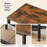 HOOBRO TV Stand with Charging Station to 55 Inches, LED Entertainment Center, Media TV Console Table with Open Storage Shelving for Living Room, Bedroom, Rustic Brown and Black BF122UDDS01 HOOBRO