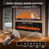 72" Electric Fireplace in-Wall Recessed,1500W Ultra-Thin Wall Mounted Fireplace Heater, Multicolor Flame Low Noise Timer Touch Screen &Remote Control Ludatido