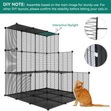 YITAHOME 4 Tier Cat Cage Large with Hammock Outdoor Cat Enclosure Catio Metal Kennels for 1-3 Cats, Indoor DIY Detachable Pet Playpen YITAHOME