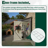 YOPTO 4×8 FT Lean to Metal Shed,Outdoor Heavy-Duty Storage Shed with Floor Base,All Weather Waterproof Garden Tool House W/Lockable Door&2 Air Vents,Reversible Door Design,for Backyard,Patio,Lawn,Gray YOPTO