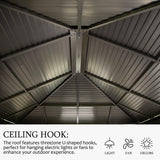 Domi 12x14FT Outdoor Sunroom, Galvanized Steel Hardtop Enclose Gazebo Sloping Roof, All Weather Aluminum Solarium Screen House for Patio Deck Backyard with Lockable Door, Moveable PVC Screen domi outdoor living