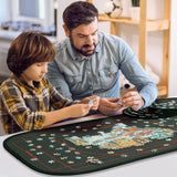 HXMARS Foldable Jigsaw Puzzle Board: Large Portable 1000 Pieces Puzzle Mat with Puzzle Sorter Trays, Puzzle Storage Saver to 500 & 1000 Pieces with Storage Bag(Grey) HXMARS