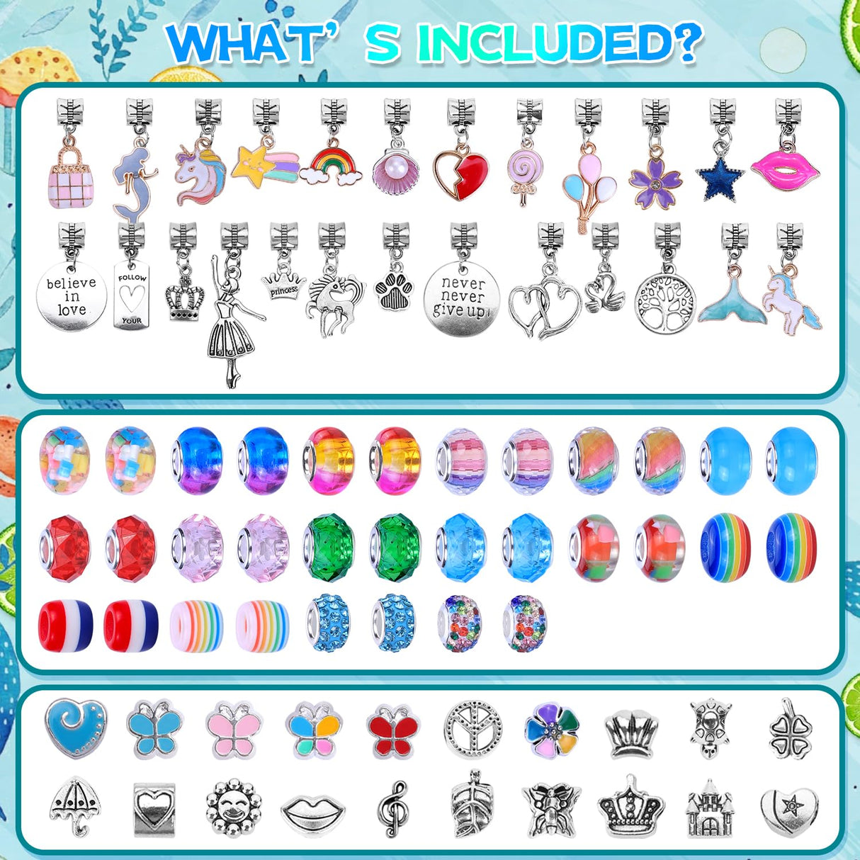 VICTLOV Charm Bracelet Making Kit, DIY Craft for Girls, Unicorn/Mermaid Crafts Gifts Set for Arts and Crafts for Girls Teens Ages 5-12 VICTLOV