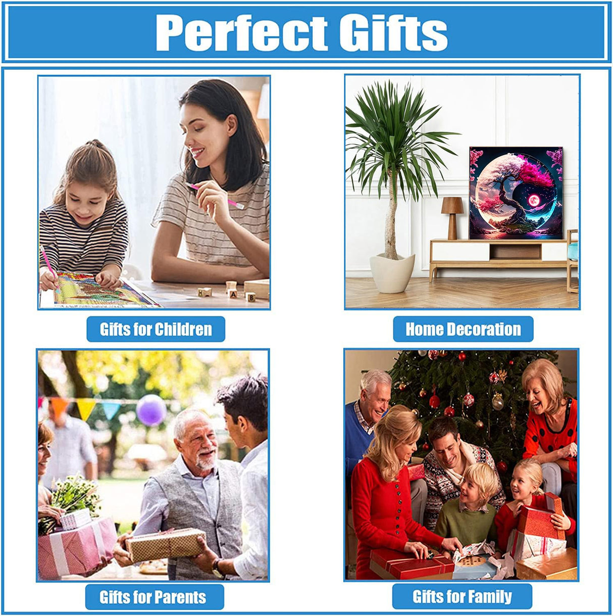 GDYEEH DIY 5D Yin and Yang Diamond Art Kits, Tree of Life Full Round Drill Sparkling Diamond Painting Picture, Diamond Painting Art Kits Craft for Adults Beginners, Home Wall Decor 12x12inch GDYEEH