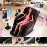 2025 Massage Chair Full Body, Zero Gravity Shiatsu Massage Chair Recliner - Upgraded 10-Point Roller, Heating, Airbags, Foot Roller, Bluetooth, Back Pain Relief, Gift for Parent (Classic Black) VUYSUYVY