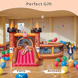 Inflatable Bounce House for Kid 3-8: Jump Bouncy House Castle with Slide - Blow Up Bouncer with 480W Blower for Toddler Outdoor Indoor Play TOAOB