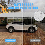 10 x 20 Ft Heavy Duty Carport Replacement Canopy Cover Waterproof & UV Protected Garage Top Tent Shelter Tarp Cover with 44 Ball Bungees Cords, Only Top Cover, Silver Grey BOUTICOL
