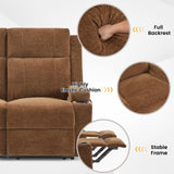 RIHEREFY Loveseat Recliner Sofa, Double Seat Couch with Adjustable Footrest, Wall Hugger Sofa for Living Room & Home Theater & RV(Brown) RIHEREFY