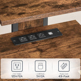 HOOBRO 4-Tier AV Media Stand, Media Console with Charging Station and LED Light Strip, Entertainment Device Stand, Game Console, Record Player, Media Accessories, Rustic Brown and Black BF38UDCJ01 HOOBRO