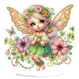 MOGTAA Fairy Diamond Art Desktop Ornaments Kits for Adults, DIY Flowers Diamond Art Painting Tabletop Ornament Kit, Special Shaped Crystal Gem Art Crafts for Home Office Table Decor Gift MOGTAA