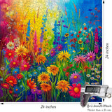 Bgraamiens Puzzle-Small Rainbow Flowers in The Garden 1000 Pieces Puzzles for Adults,Flower Puzzle for Adults,Color Challenging Puzzle Bgraamiens