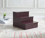 Kings Brand Furniture – Darien 3 Step Wood Step Stool for Adults or Kids, Dog Stairs, Cherry Kings Brand Furniture