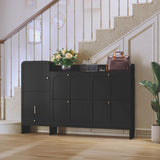 MOIANJI Modern Shoe Cabinet with 4 Flip Drawers, Large Shoe Storage Cabinet with Hidden Stool & Adjustable Shelves, Wood Shoe Rack Organizer for Entryway Foyer Hallway Living Room, Black MOIANJI